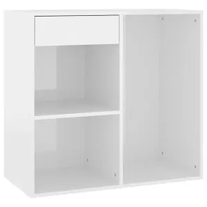 Berkfield Cosmetic Cabinet High Gloss White 80x40x75 cm Engineered Wood