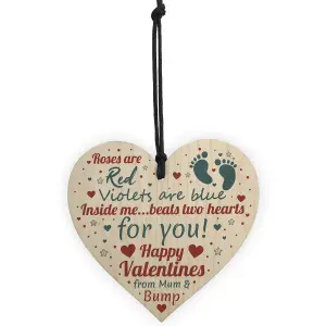 Red Ocean Valentines Gift For Him Boyfriend Husband Wooden Heart Daddy To Be Gifts From Bump Keepsake Plaque