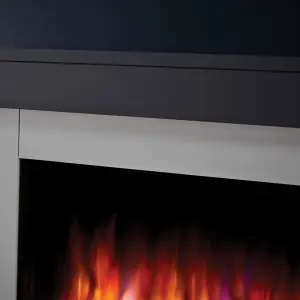 Suncrest Colorado Grey & white Glass, MDF & metal Freestanding Electric fire suite