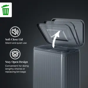 HOMCOM 2 x 20L Double Rubbish Bin, Pedal Bin with Soft-Close Lid, Black