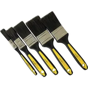 Charles Bentley 990 Paint Brush 5 Pack Soft Grip Yellow Assorted Durable Synthetic Filament