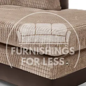 Luca 3-4 Seater L Shaped Corner Sofa Fabric and Leather Trim Brown and Beige Right Hand Facing