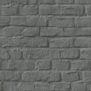 Galerie Loft 2 Dark Grey Exposed Brick Design  Wallpaper Roll