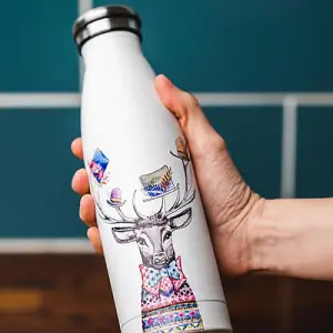 Mikasa Tipperleyhill Stag Double-Walled 500ml Stainless Steel Water Bottle