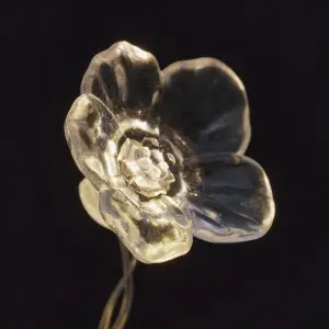 20 Warm white Flower bulb caps LED With timer function String lights with 2.2m Silver cable