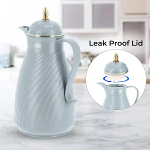 Royalford 1000ML Glass Vacuum Flask Insulated Tea Carafe Airpot