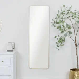 Melody Maison Tall Gold Curved Framed Wall / Leaner Mirror 145cm x 45cm