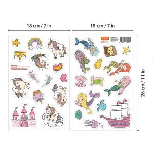 Walplus Magical Unicorns And Mermaids Window Cling