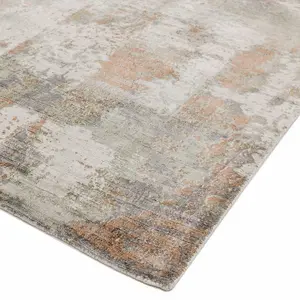 Grey Viscose Easy to clean Abstract Handmade , Luxurious , Modern Rug for Living Room, Bedroom - 160cm X 230cm