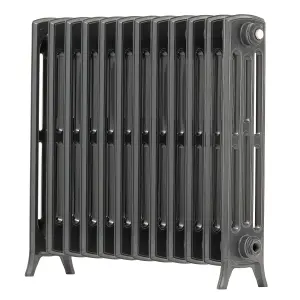 Arroll Edwardian Cast aluminium Anthracite Grey 12 Column Radiator, (W)728mm x (H)650mm