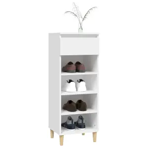 Berkfield Shoe Cabinet White 40x36x105 cm Engineered Wood