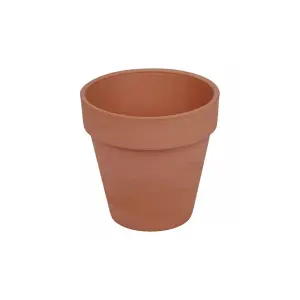 URBNLIVING 10cm Depth 6 Pcs Terracotta Plant Medium Pots with Drainage Hole Garden Flowers Classic Design