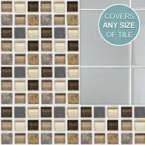 Stick and Go Self Adhesive Stick On Tiles Glass Stone Mosaic 4" x 4" Box of 18 Apply over any tile, or directly on to the wall