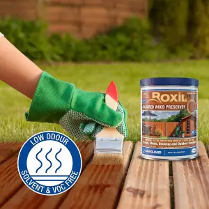 Roxil Wood Stain Preserver (1L Autumn Gold) - 5 Year Protection for Indoor & Outdoor Wood. No VOCs, Fast-Drying. 5 m Coverage