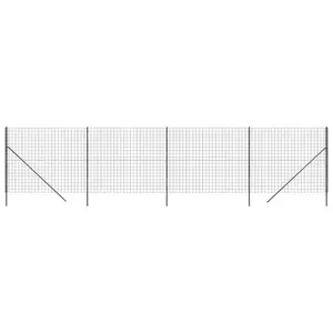 Nelda Anthracite Metal Fence Panels Anthracite / 180cm H x 1000cm W / 7