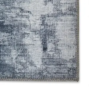 Grey Modern Striped Easy To Clean Dining Room Rug-120cm X 170cm