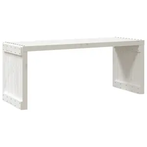 Berkfield Garden Bench Extendable White 212.5x40.5x45 cm Solid Wood Pine