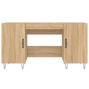 Berkfield Desk Sonoma Oak 140x50x75 cm Engineered Wood