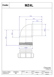 McAlpine MZ4L 2" 90degree Multifit Bend x Plain End