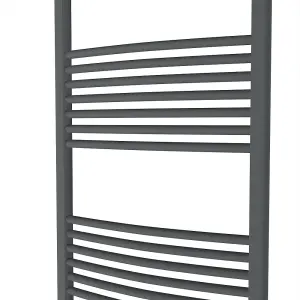 Rinse Curved Bathroom Heated Towel Rail Warmer Radiator Central Heating Anthracite - 1800x600mm