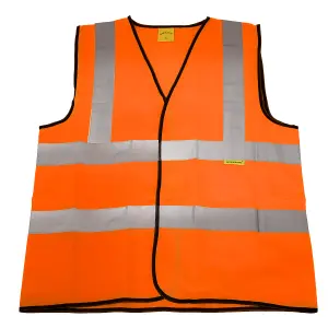 Sealey Hi-Vis Orange Waistcoat Vest Site Road Use Garage Workshop - Medium 9812M