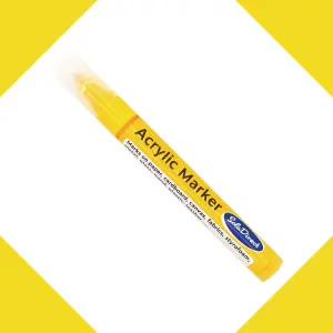 Acrylic Paint Marker Pen Permanent for Stone Leather Fabric Plastic (Yellow)