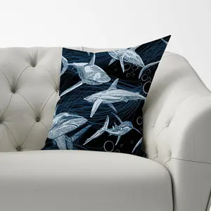 Hand Drawn Shark Pattern Cushions 60cm x 60cm