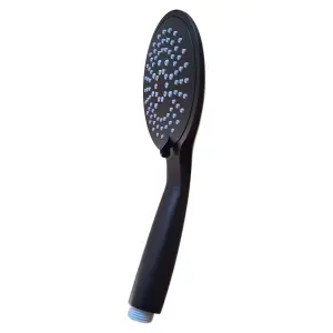 Euroshowers Black 3 Spray Pattern Silverjet Shower Head