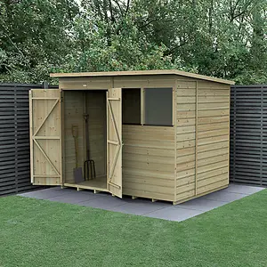 Beckwood 8x6 Pent Shed - 2 Windows - Double Door