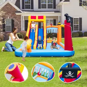 Costway Kids Inflatable Water Park Slide Children Wet Dry Combo Bounce House