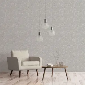 Galerie Emporium Grey Acanthus trail Embossed Wallpaper