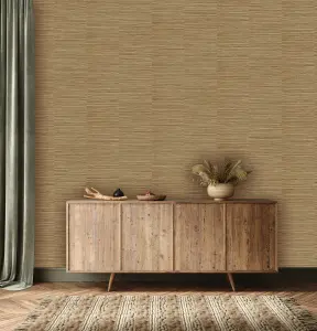 Grandeco Java Grasscloth Weave Textured Wallpaper Natural Deep