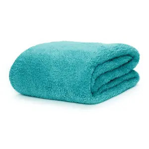 Snug Rug Blanket Luxury Sherpa Fleece Sofa TV Throw Gift Blankets 127x178cm - Teal