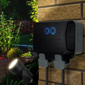 BG 13A Grey 2 gang Outdoor Smart weatherproof switched socket