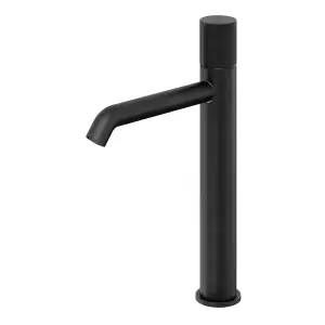 GoodHome Levanna Tall Matt Black Round Deck Mixer Tap