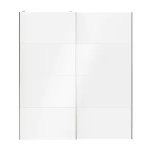 Atomia Panelled White High gloss 2 door Sliding Wardrobe Door kit (H)2250mm (W)2000mm