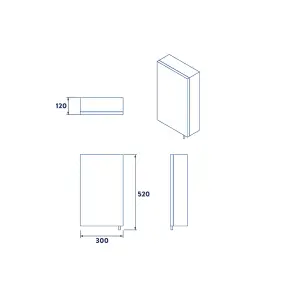 Croydex Cullen Gloss White Wall-mounted Single Bathroom Cabinet (H) 500mm (W) 300mm