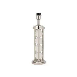 Luminosa Newton 1 Light Table Lamp Polished Nickel Plate, Clear Crystal - Base Only, E27