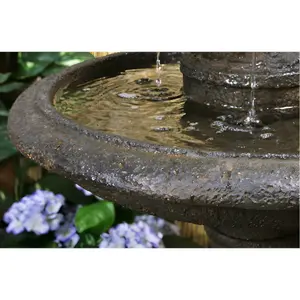 Primrose Maleda Antique Effect Bird Bath Outdoor Water Fountain H71cm