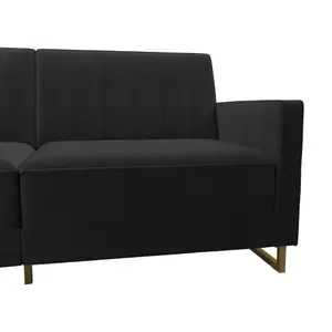 Skylar Sofa Bed in Velvet Black