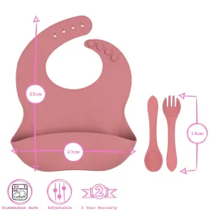 Tiny Dining - Baby Silicone Suction Weaning Set - Dusty Rose - 5pc