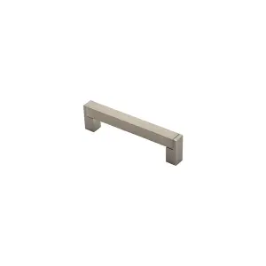 4x Square Section Bar Pull Handle 143 x 15mm 128mm Fixing Centres Satin Nickel