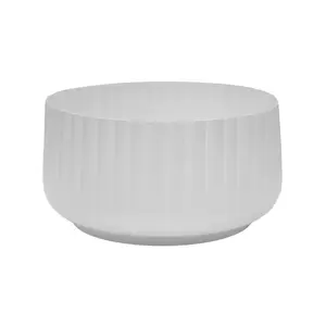 Hudson White Corrugated Bowl Planter H15cm D30cm