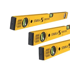 Stabila 70-2 Series Box Section 3 Vial Spirit Levels 60cm 120cm 180cm STB702SET