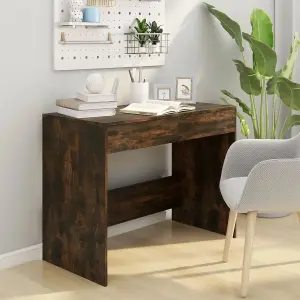 Berkfield Desk Smoked Oak 101x50x76.5 cm Engineered Wood