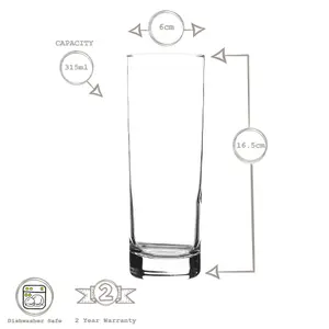 LAV - Ada Highball Glasses - 315ml - Pack of 6