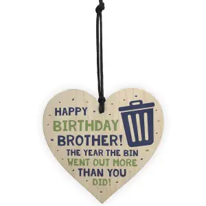 Funny Lockdown Birthday Gift For Brother Wood Heart Gift From Brother Sister