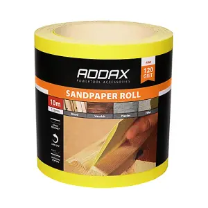 TIMCO Sandpaper Roll 120 Grit Yellow - 115mm x 10m