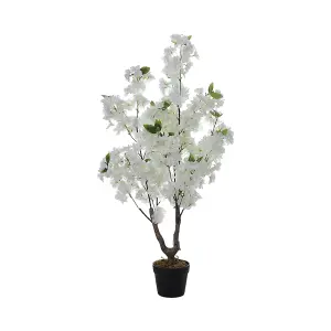 White Garden Decoration Artificial Cherry Flower Tree H 105 cm