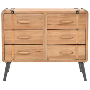 Berkfield Drawer Cabinet Solid Fir Wood 91x35x73 cm